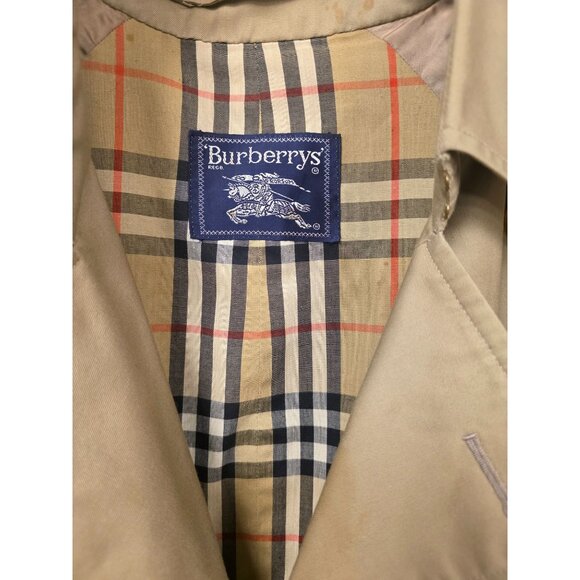Burberrys Burberry Women's Authentic Vintage Tan Trench Coat Nova Check 38S - Picture 2 of 16